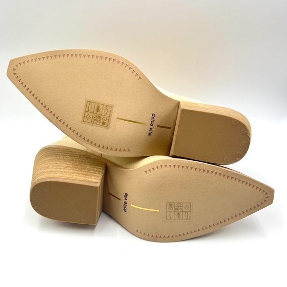 Dolce Vita Size 9 Nashe Cream Beige Western Style Cowgirl Boots Booties Shoes - Picture 9 of 15